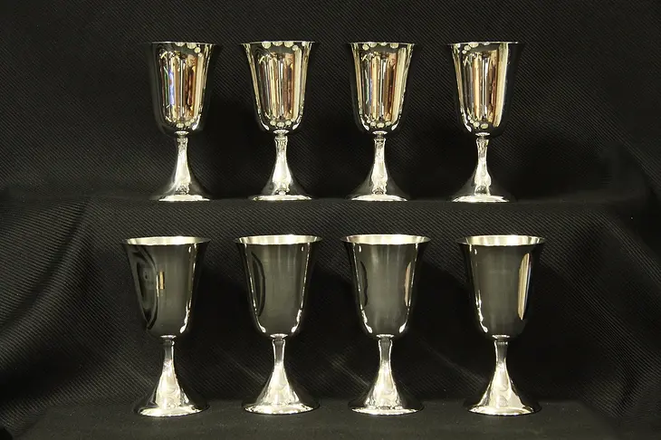 Set of 8 Rogers Silver Plate Goblets