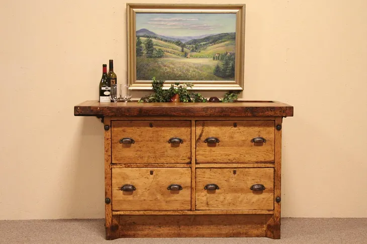 Workbench, Kitchen Island, Antique Counter