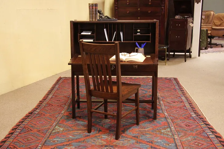 Arts & Crafts Mission Oak Antique Secretary Desk