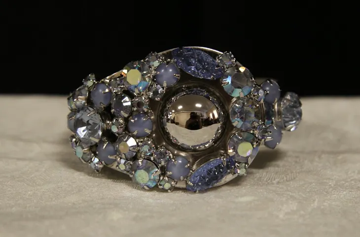 Vintage Jewelry Bracelet, Blue Jewels