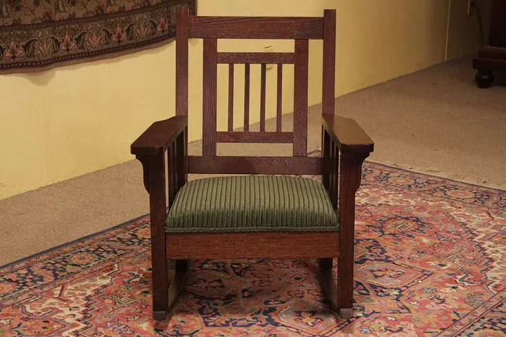 Arts & Crafts Mission Oak Rocker (1)