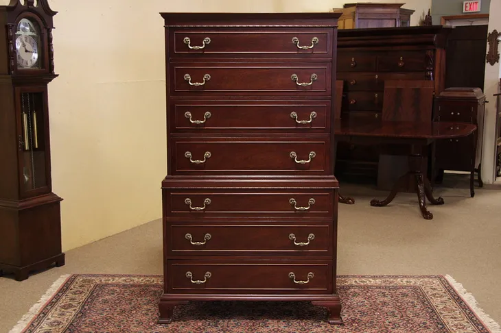 Georgian Mahogany Highboy Chest on Chest