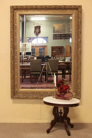 Victorian Gold Framed Beveled Mirror