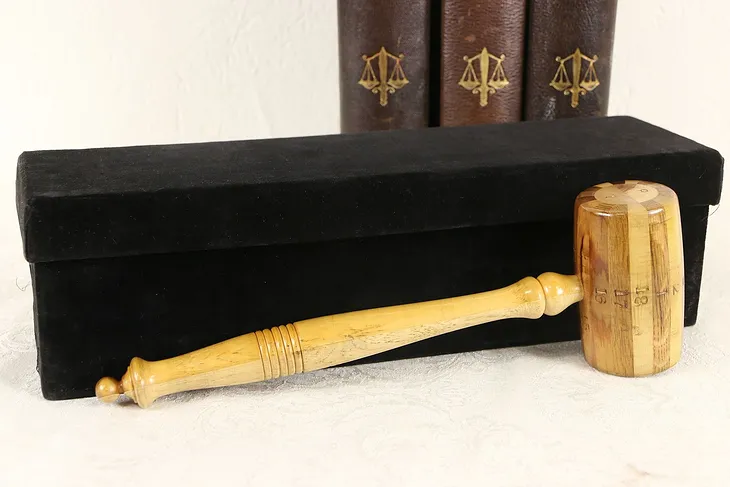 Gavel Made from 20 Species of Wood, Presentation Box, St. Paul Hill Estate