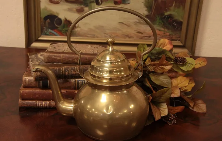 Hand-made Victorian Brass Tea Kettle