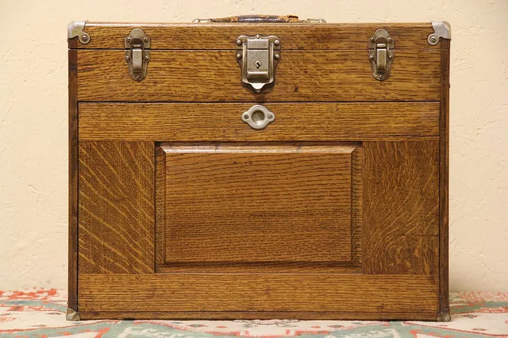 Oak Antique Machinist Chest, Gerstner