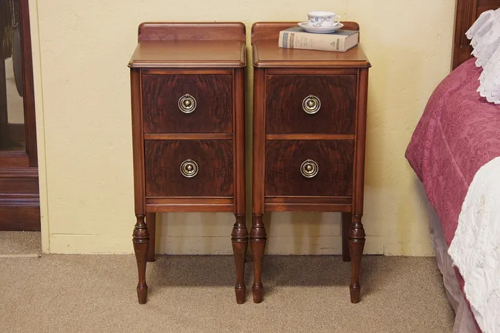 Pair of Antique Nightstands or Bedside Tables