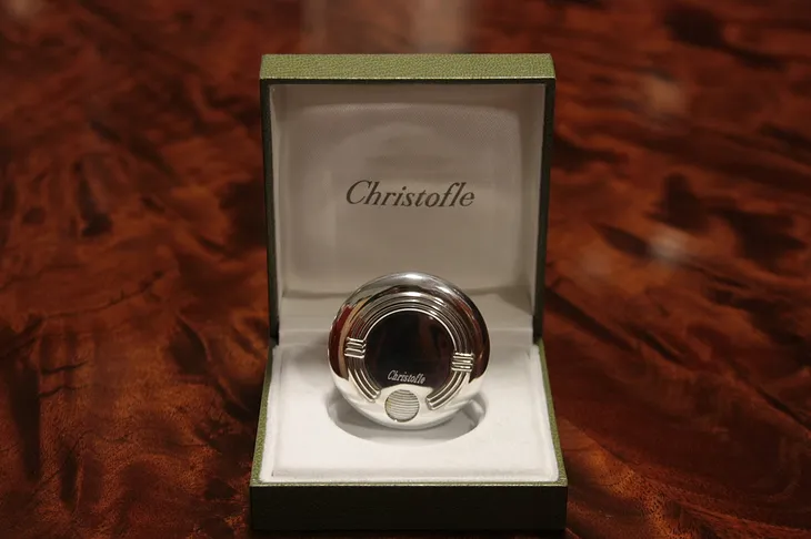 Christofle Sterling Silver Pill Box & Case