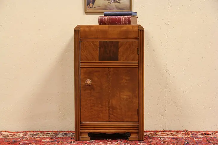 Art Deco 1940 Waterfall Nightstand or End Table