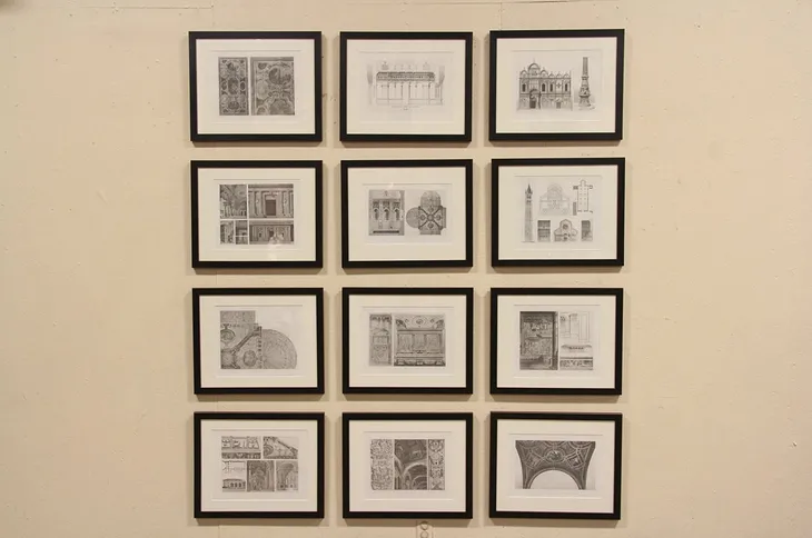 Set of 12 Italian Architectural Drawings, Engraved in France Early 1800's (1)