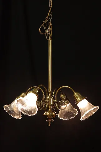 Victorian Brass Ceiling Light Fixture