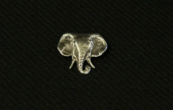 Sterling Silver Elephant Head Pin