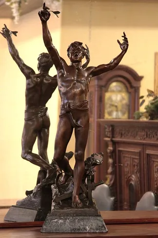 Athlete's Olympic Victory, Antique French Statue