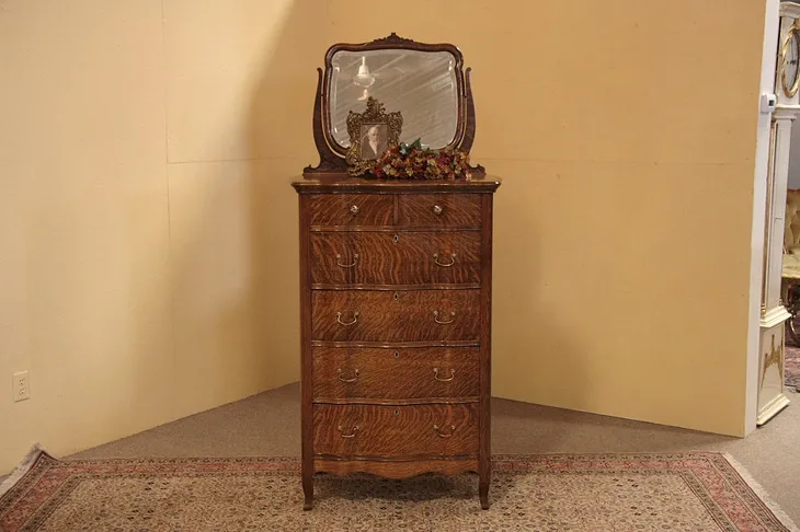 Victorian Oak Tall Chest, Highboy, or Dresser