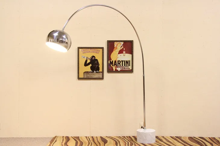 Midcentury Modern Marble Base Arco Replica
 Lamp