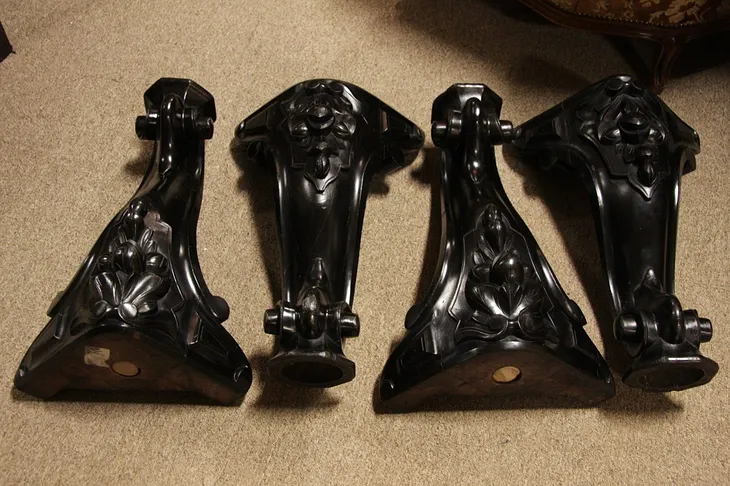 Set of Four Carved Victorian Piano Legs