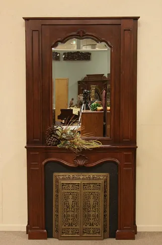 Provincial Carved Cherry Fireplace Mantel