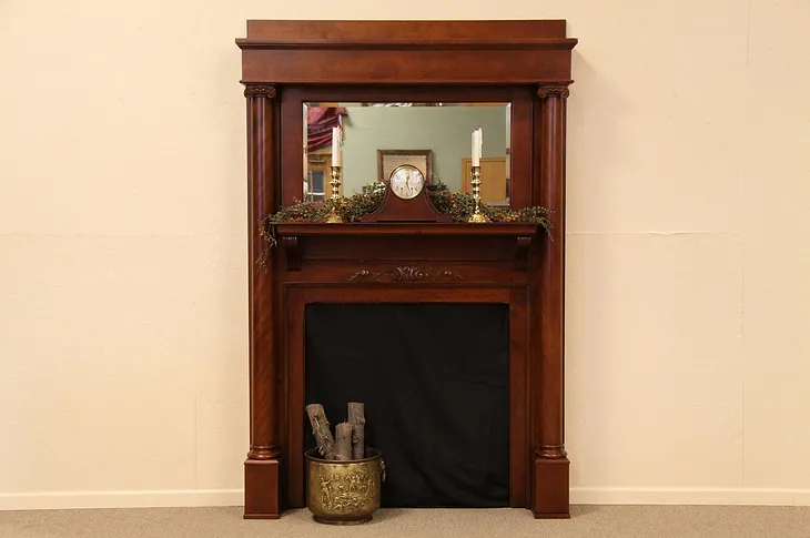 Victorian Fireplace Mantel & Surround, Mirror (1)