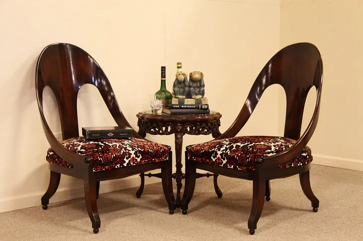 Pair of Art Deco Style Mahogany Arm Chairs (1)