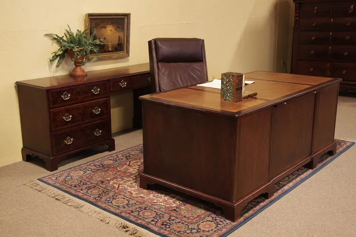 Baker Traditional Executive Desk & Credenza Set