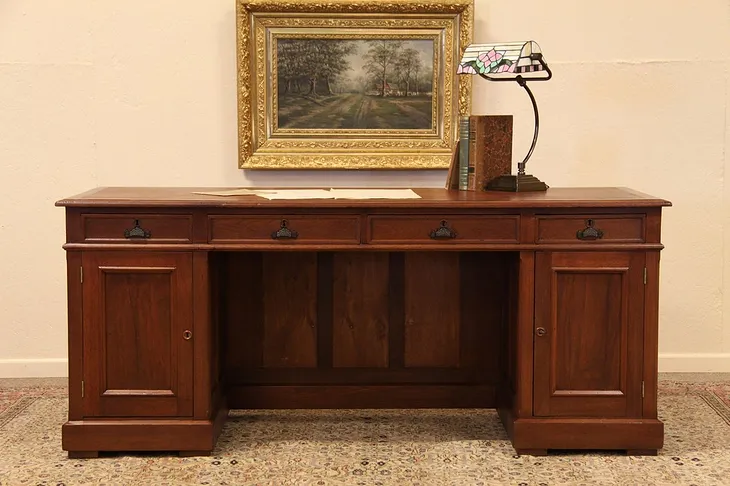 Victorian Leather Top Computer Desk (1)