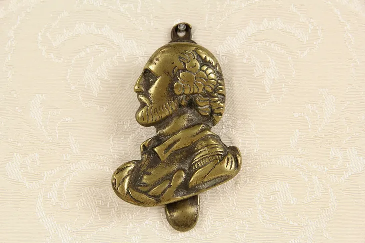 Vintage Door Knocker, Profile of Shakespeare