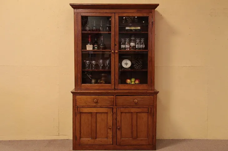 Country Pine Antique Pantry Cupboard