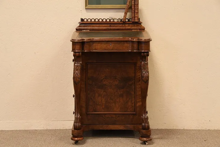 Victorian Antique Ship Captain's Davenport Desk (1)