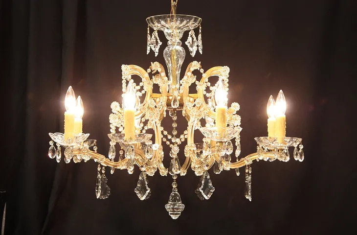 Crystal Prisms 8 Candle Chandelier (1)