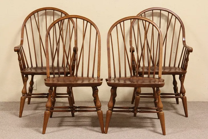 Set of 4 Pennsylvania House Vintage Windsor Chairs, 2 Armchairs