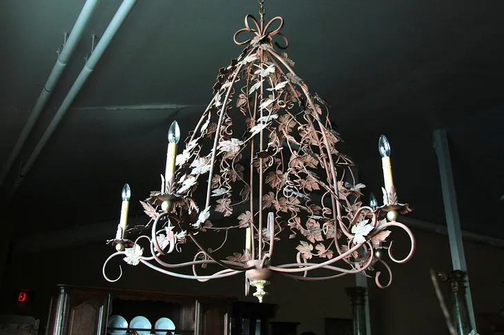 Wrought Iron Grapevine Chandelier