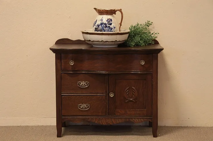 Victorian Oak Chest, Commode or Nightstand (1)