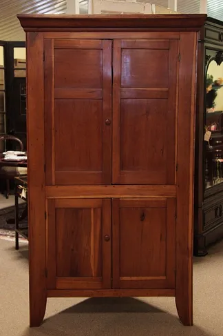 Cherry New England Country Corner Cabinet Cupboard