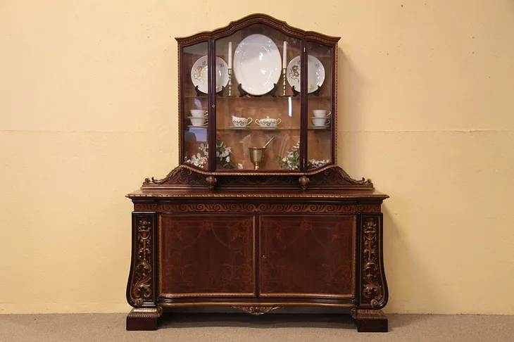 Italian Sideboard Curio Cabinet, Vessel Sink Vanity (1)