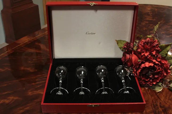 Set of 4 Cartier Goblets in Case