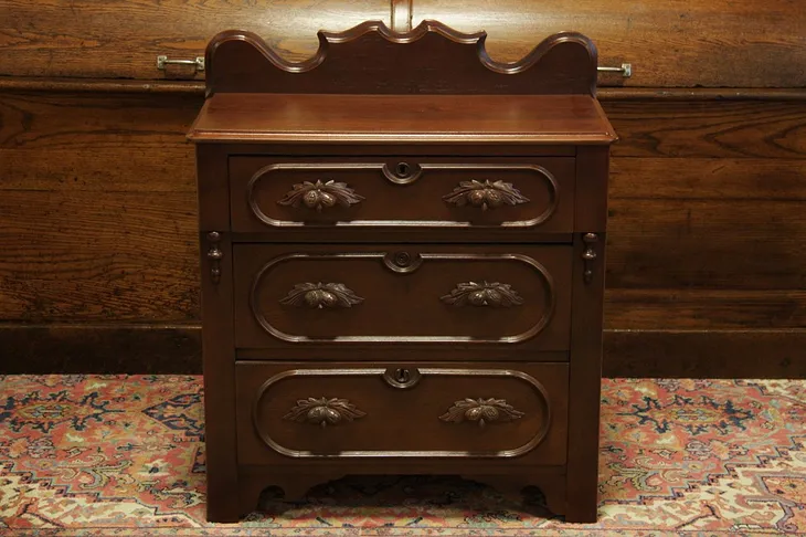 Victorian 1860's Carved Walnut Chest