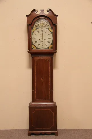 Mahogany Antique 1820 Tall Case Grandfather Clock (1)