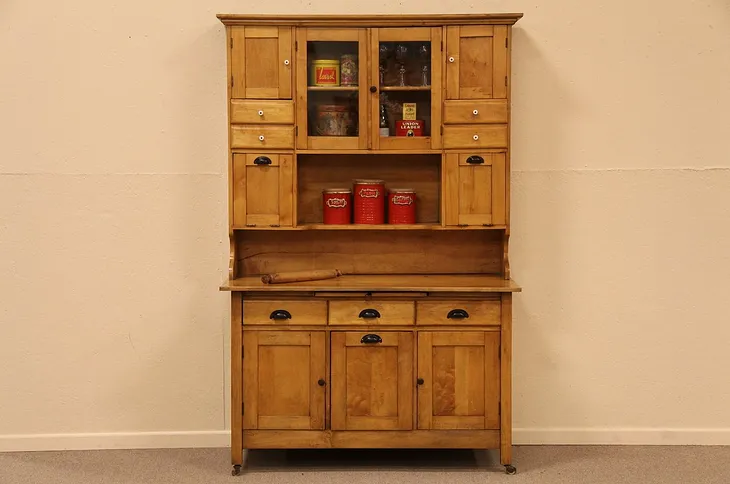 Country Maple Antique Kitchen Pantry Cupboard