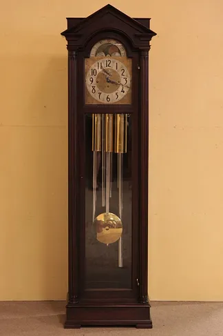 Colonial 5 Tube Chime Tall Case Grandfather Clock