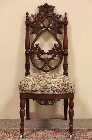 Victorian Antique Walnut Carved Chair