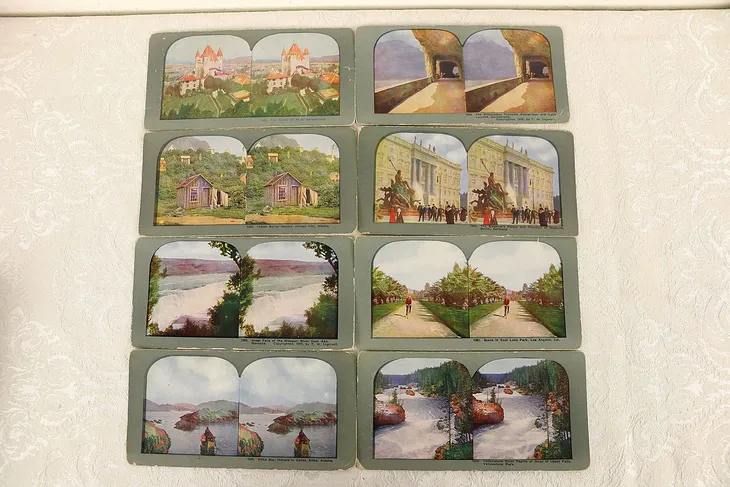 Set of 32 Antique Stereo Viewer Cards, Switzerland etc.