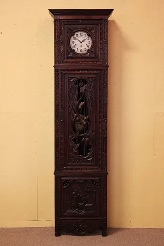 French Brittany Antique Tall Case Grandfather Clock (1)