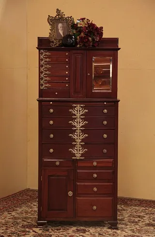 Victorian Dental, Jewelry or Collector's Cabinet (1)