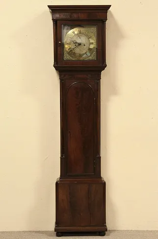 English Georgian Late 1700's Tall Case Grandfather Clock