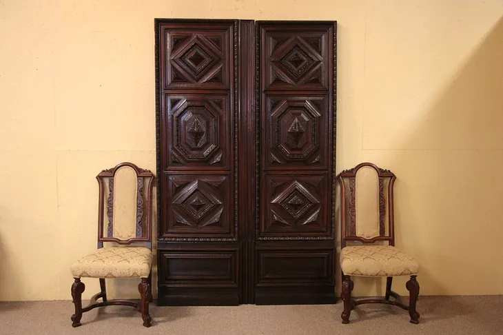 Pair of Baroque Carved 1700's Doors