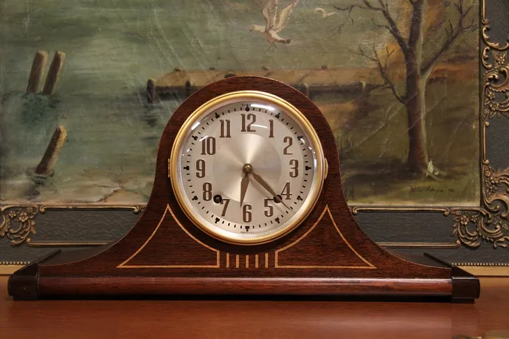 Plymouth Antique Mahogany Mantel Clock