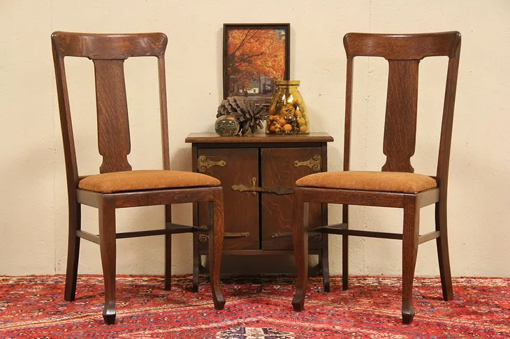 Pair of Mission Oak or Arts & Crafts 1900 Antique Side or Dining Chairs (1)