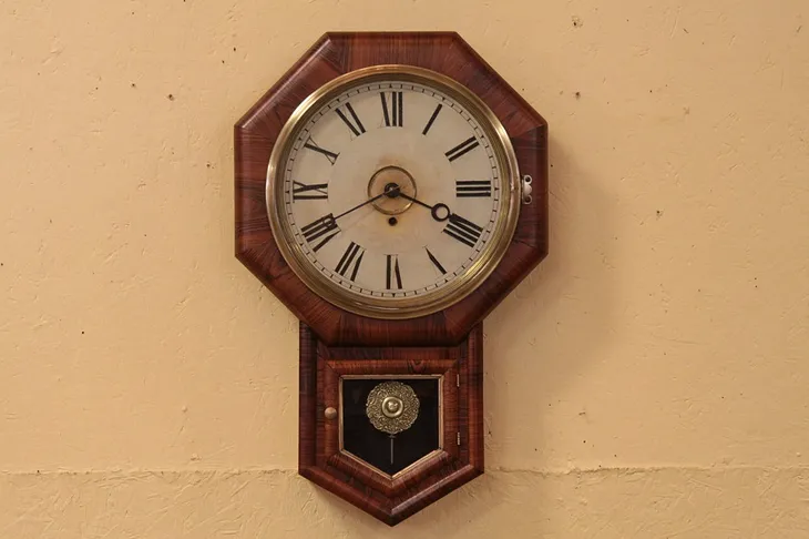 Gilbert Victorian Rosewood Wall Clock (1)