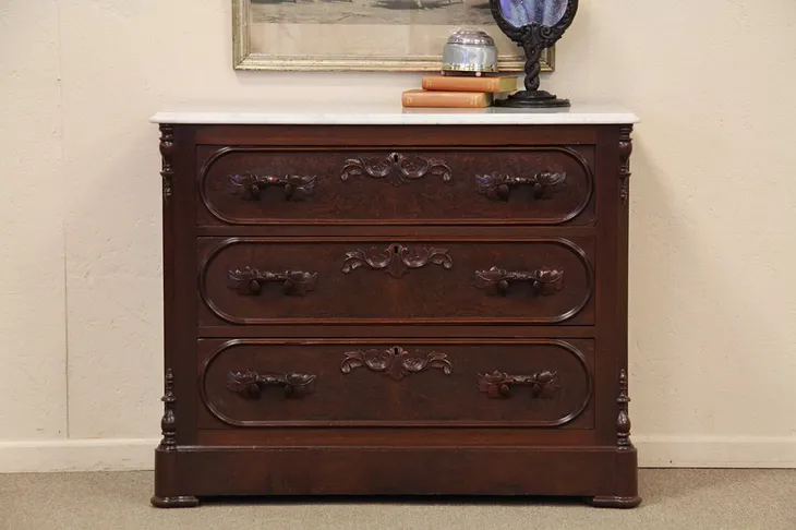 Victorian Marble Top Chest, Dresser or TV Base