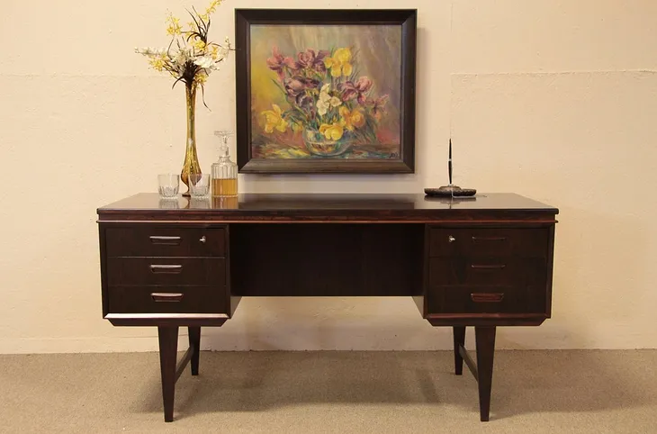 Rosewood Midcentury Danish Modern Desk